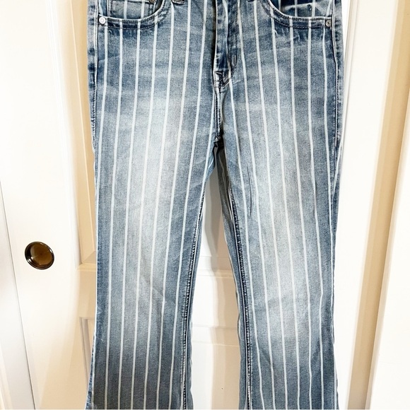 Rock and Roll Denim Pin Stripe Flare Jeans - Picture 4 of 16